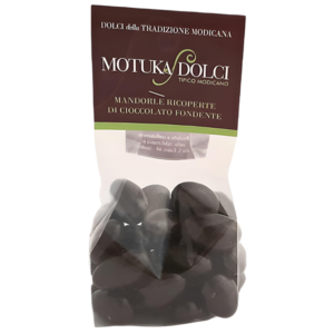 Drageé di mandorle ricoperte di cioccolato fondente