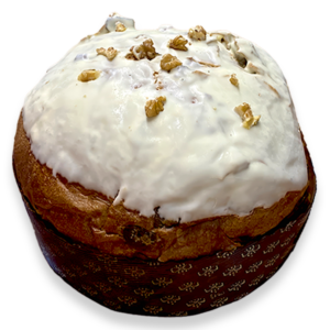 Panettone artigianale Noci, fichi con glassa al cioccolato bianco