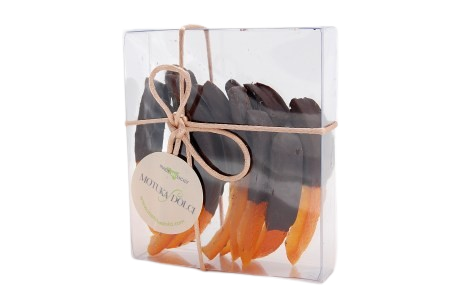Scorzette d'arancia candite ricoperti di cioccolato fondente